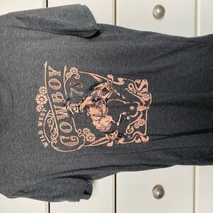 Gray Cowboy Graphic T-Shirt